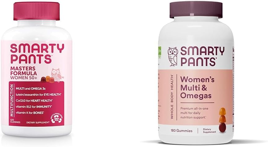 SmartyPants Gummy Multivitamine voor vrouwen 50 en ouder: Omega 3 Visolie (EPA/DHA), Methylfolaat & Vrouwen Multivitamine Gummies: Omega 3 Visolie (EPA/DHA), Methylfolaat, CoQ10