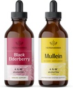 HERBAMAMA Herbal Liquid Drops Kit - Bundel van zwarte vlierbessen Extract en Mullein Leaf Tinctuur 4 fl oz - Vegan, Non-GMO, Sugar & Alcohol-Free - 2 Pack