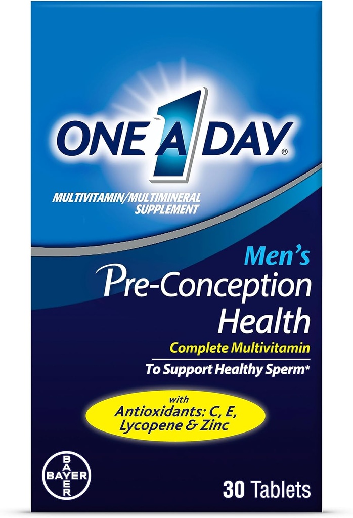 Een een dag mannen pre-conception Health Multivitamine ter ondersteuning van gezonde sperma, supplement voor mannen met vitamine C, vitamine E, selenium, zink, en Lycopeen, 30 Tellen