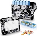 Pill Organizer Case, Weekly Travel Pill Case Medicatie Herinnering Daily AM PM, Day Night 7 Compartments, voor 4 keer per dag, 7 dagen per week-Inclusief elegante bedrukte lederen draagtas