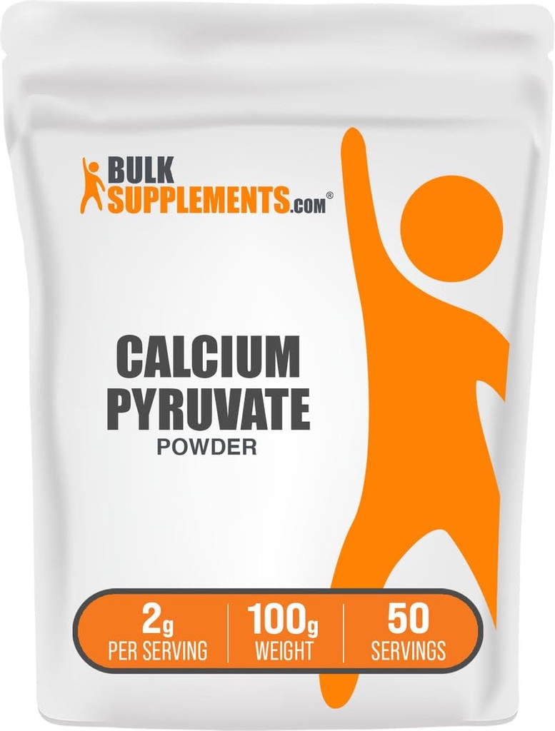 BulkSupplements.com Calciumpyruvaatpoeder - Calciumsupplement, Pyruvaatsupplement - Unflavored & Glutenvrij, 2g per portie, 100g (3,5 oz) (verpakking van 1)