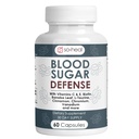 Sugar Shield Defense Supplement - Cinnamon, Chroom, Vanadium, Triple Protection for Heart, Metabolisme, Energy - 60 Capsules, Made in USA
