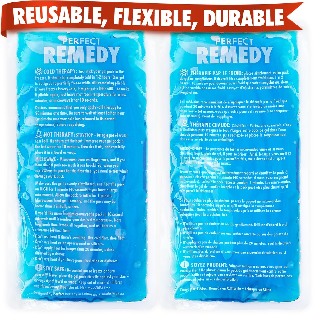 Perfecte 2-Pack Gel Ice Packs voor letsels Herbruikbaar, warm en koud Pack dat duurzaam, zacht en flexibel is, snel relief & Recovery (blauw, Reg 2PK)