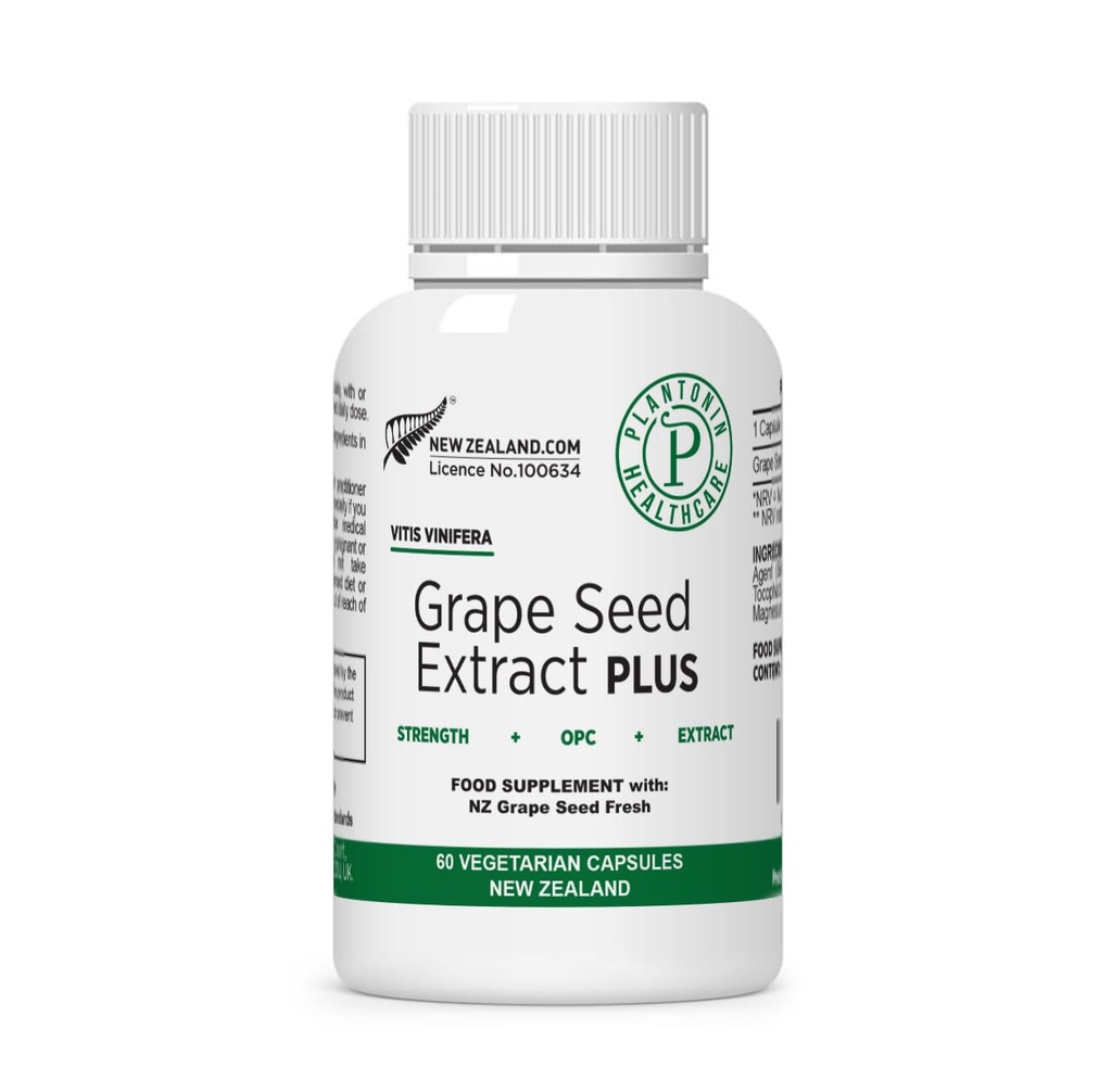 Druivenzaadextract 500 mg met 93% polyfenolen - 120:1 60.000 mg sterkte, 60 capsules - 2 maanden levering - GGO & glutenvrij - polyfenolextracten