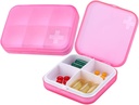 Portable Pill Organizer - Slim Pill Box voor portemonnee of reizen, Compact Pill Case(4+6 Compartiment,Pink)