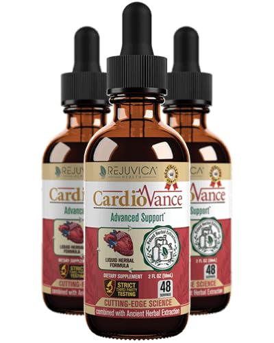 Rejuvica Health CardioVance - Hartondersteuning Supplement - vloeibare levering voor betere absorptie - Hawthorne, Hibiscus, Arjuna, Olive Leaf & Meer!