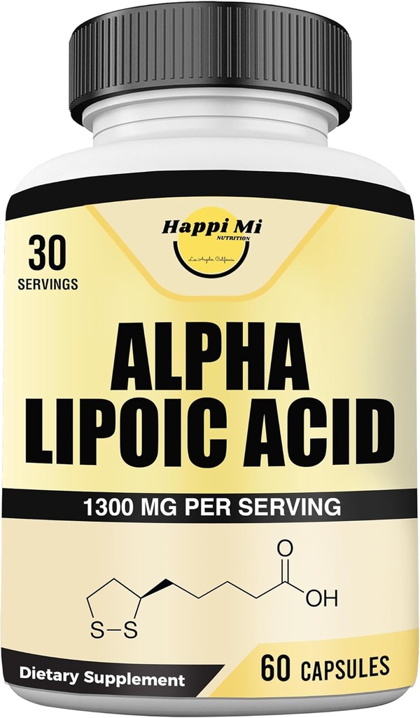 Alpha Lipoïne Acid Capsules 1300mg per portie - 30 porties per fles - Antioxidant Ondersteuning voor de algehele gezondheid