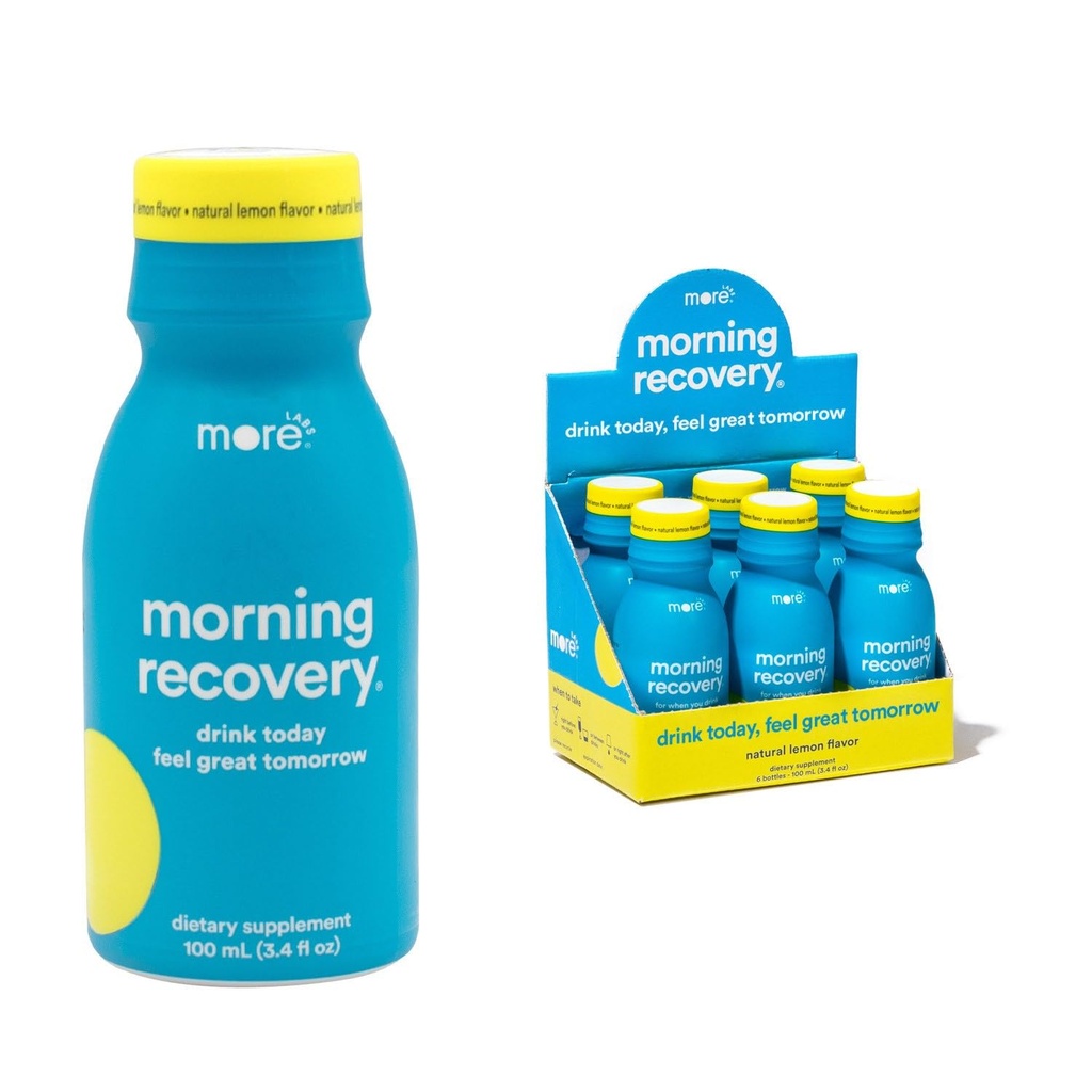 Ochtendherstel Electrolyt, Melkdistel Drank Eigen Formulatie te Hydrateren tijdens het drinken, Zeer Oplosbare vloeibare DHM, Niet GGO, Veganistisch, Glutenvrije, Original Lemon, Pack van 6
