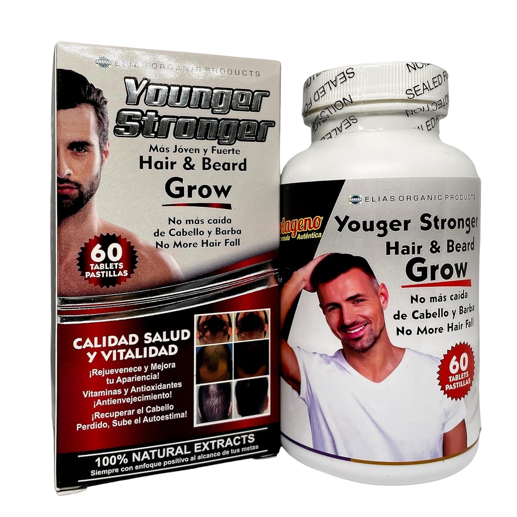 Jongere sterkere Har en baard Groei 100% natuurlijke extracten 60 tabletten
