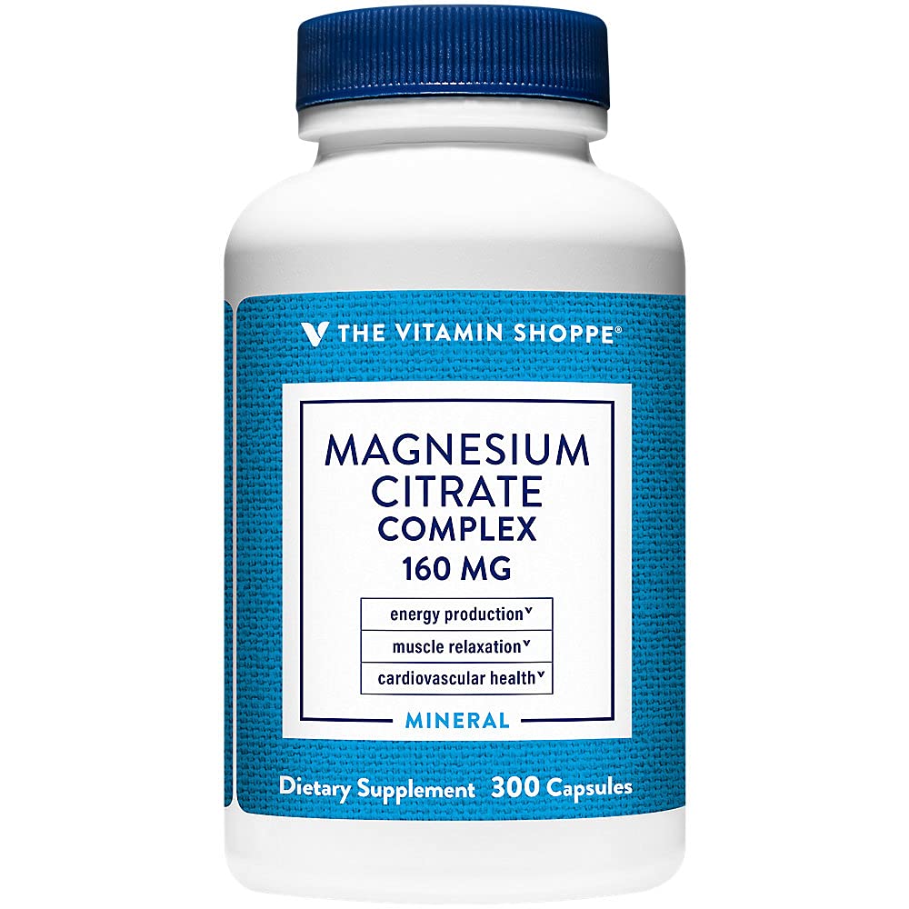 De vitamine Shoppe Magnesium Citrate Complex 160MG, Mineral Supplement dat Bones, Tanden en Energieproductie ondersteunt (300 Capsules)
