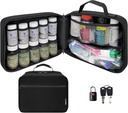 Grote gewatteerde pil Flessen Organisator, Medicine Bag, Case, Carrier voor Medicijnen, Vitaminen, en Medical Supplies - Travel Medicine Organizer en Home Storage Med Bag - Zwart (met TSA Lock)