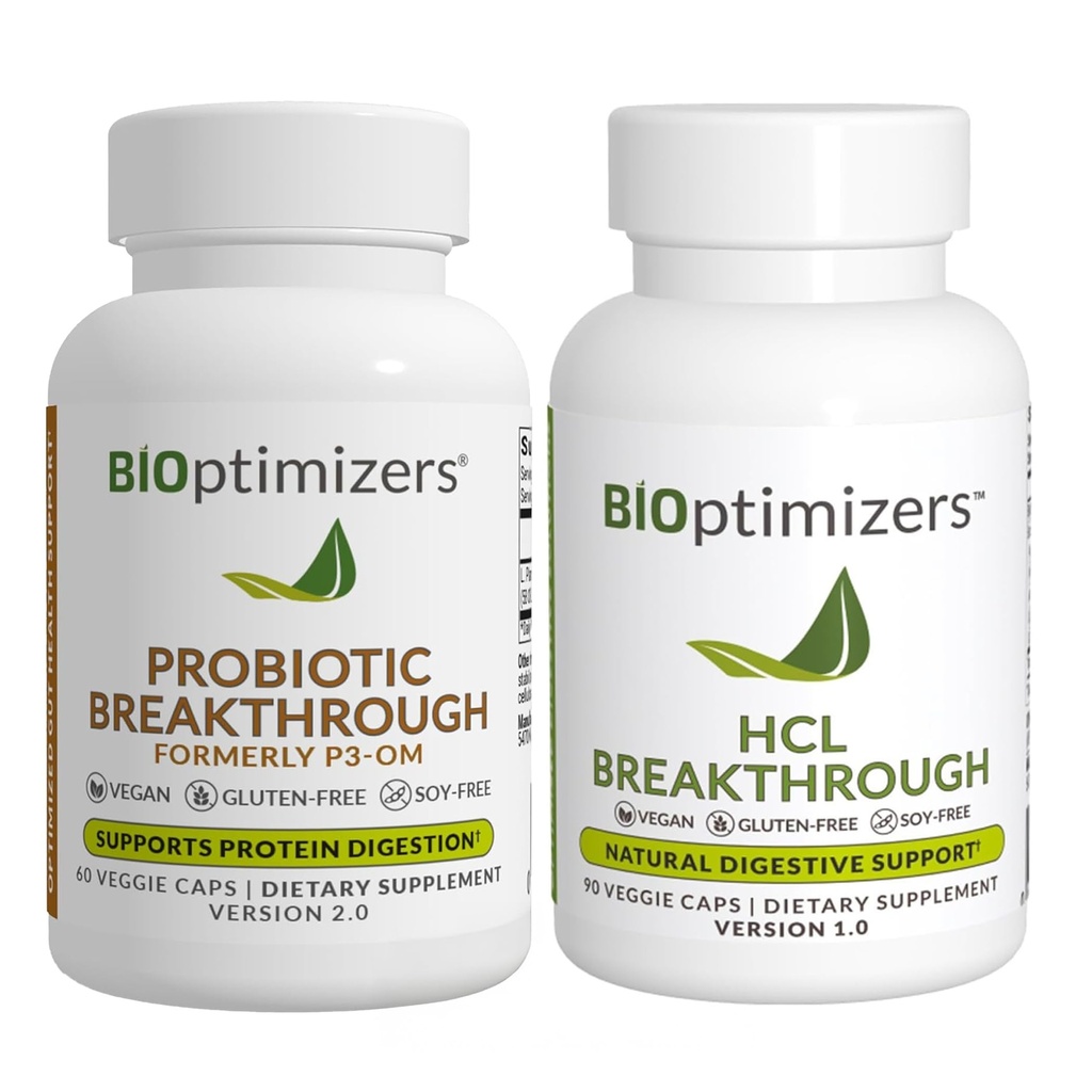 BiOptimisers - P3-OM (60 capsules) en HCL Doorbraak (90 capsules) Supplement bundel