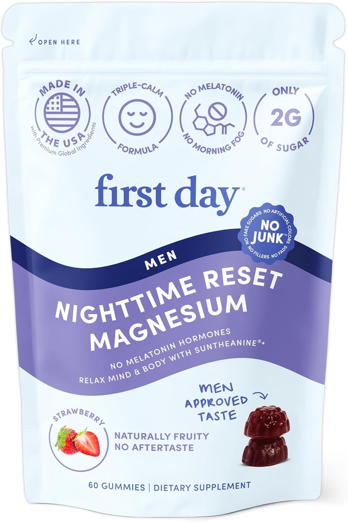 Eerste dag Mannen Nachtrust Reset Kalmeren Magnesium Gummies 