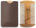 Opvallende Viking Sandalwood Baard Comb & Case - Pocket-Sized Grooming Tool met fijne & Coarse tanden, perfect voor gebruik met balsem & olie