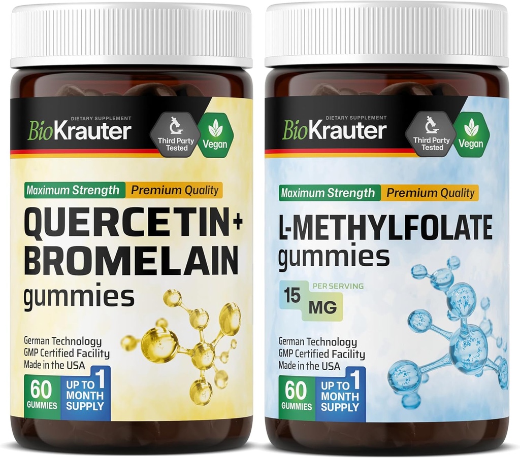 BIO KRAUTER Quercetine met bromelaïne 60 Gummies & L-methylfolaat 60 Gummies
