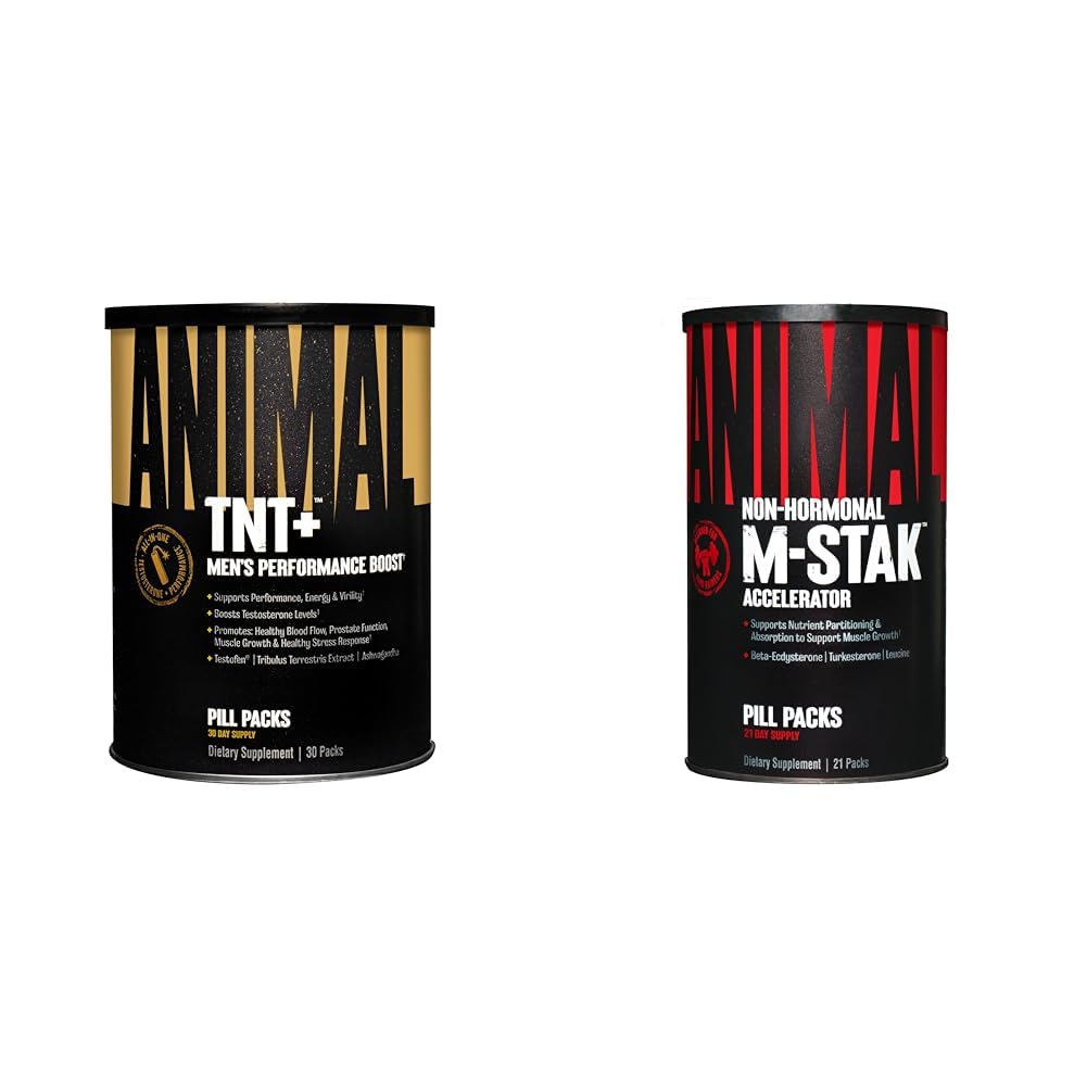 Dier TNT+ Test Booster & M-Stak Muscle Building Stack voor mannen - 21 Tellen