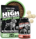 Bully Max 24/14 High Protein Puppy Food (5lbs.) en Puppy Vitaminen (30 kauwtabletten) voor Ontwikkeling & Groeibundel 