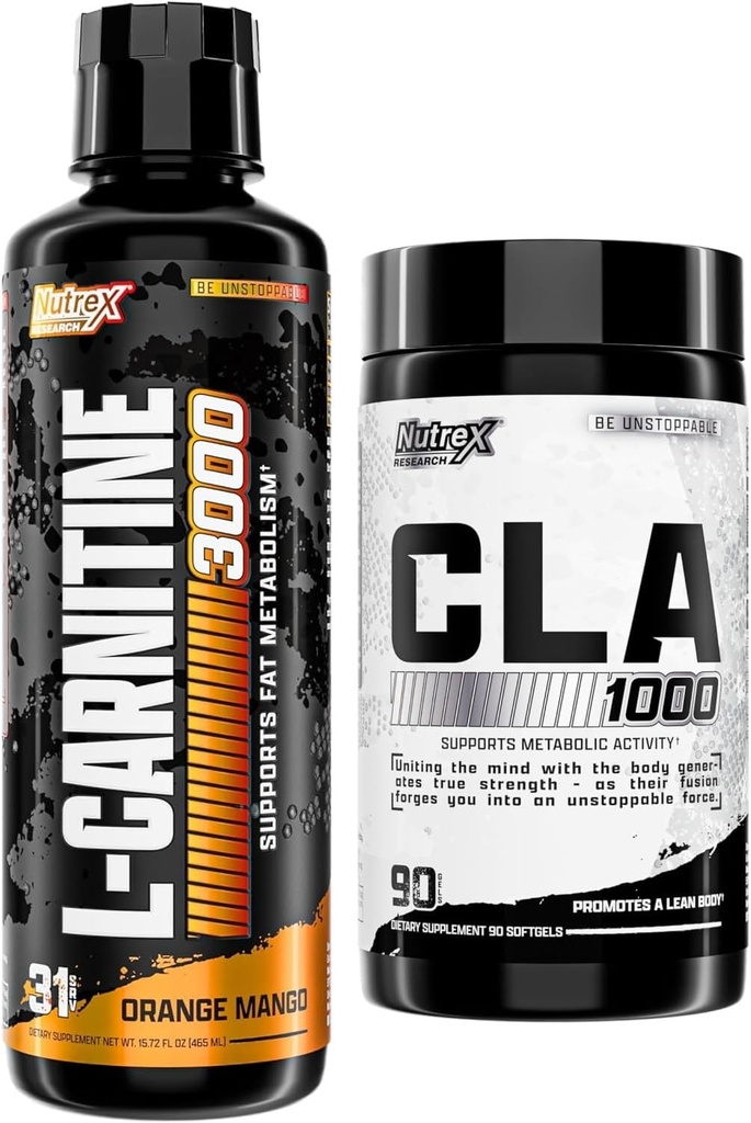 Nutrex Research Liquid Carnitine 3000 - CLA 90 Zachte Gels - 1000mg Vermengd Linolzuur Actieve Blend van Saffloer Oil