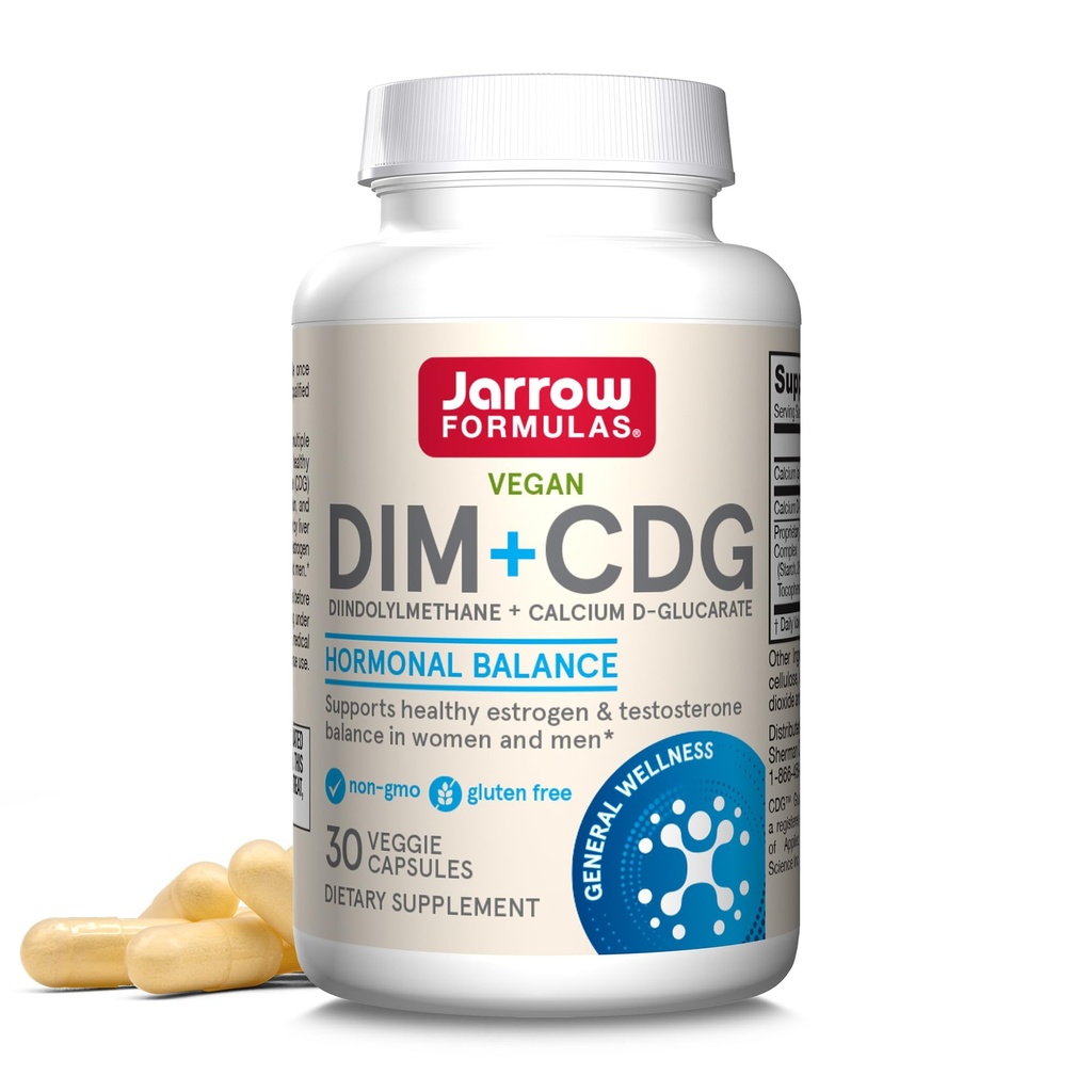 Jarrow Formules - DIM + CDG Veggie Capsules - 30 Telling - DIM & CDG Supplement - For Hormone Balance - Non-GMO - Glutenvrij