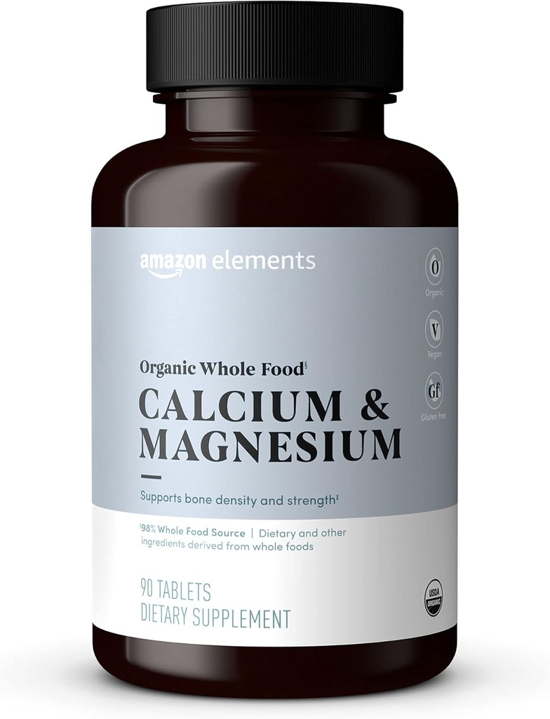 Elementen - Organic Whole Food Calcium & Magnesium, Vegan, Glutenvrij, 90 tabletten