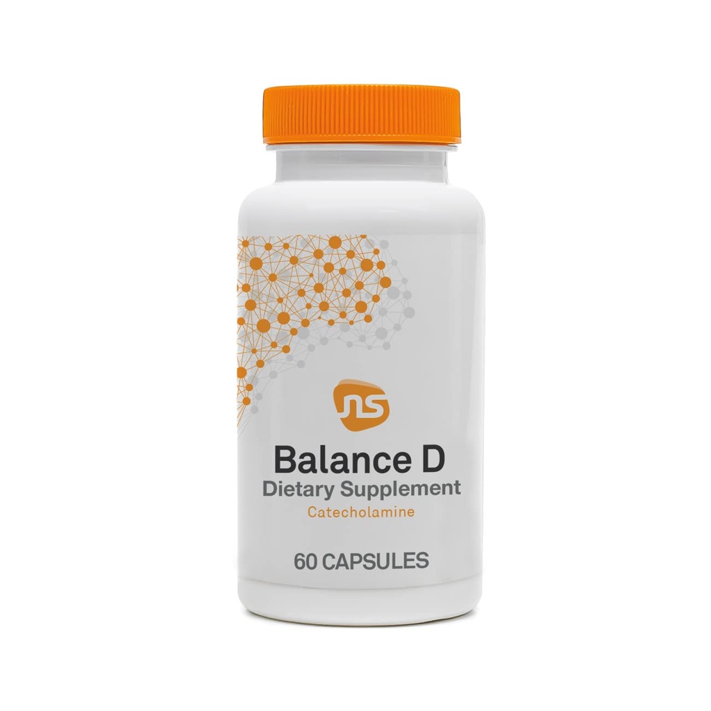 NeuroScience Balance D - Mood Support Supplement for Energy, Focus & Brain Health - Vitamin B6, Folaat & More - Aid Dopamine Synthesis for Healthy Craving Control & Cognition (60 capsules)