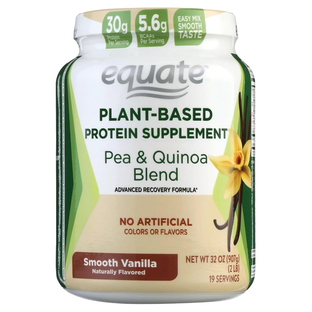 Naisian Equate nieuwe plantaardige eiwitsupplement, gladde vanille 2 Lbs