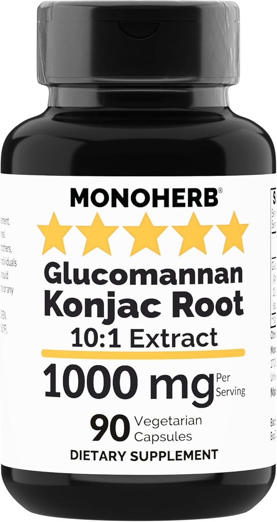 MONOHERB Amorphophallus konjac Radix Extract Glucomannan 1000 mg - 90 Vegetarische Capsules