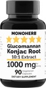 MONOHERB Amorphophallus konjac Radix Extract Glucomannan 1000 mg - 90 Vegetarische Capsules