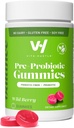 VitaHustle Pre + Probiotic Gummies, Vegan, Gut Health, Digestie, Bloating, Relief, Immune Support, Lage Suiker, Plant Based, Niet GGO, Berry Flavor, 50 Tellen