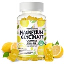 Magnesium Glycinate Gummies 2500mg - Suikervrij Magnesium Kalium Supplement met Vitamine D, B6, CoQ10 voor Kalm Mood & Slaap Ondersteuning - 90 Citroen Gummies