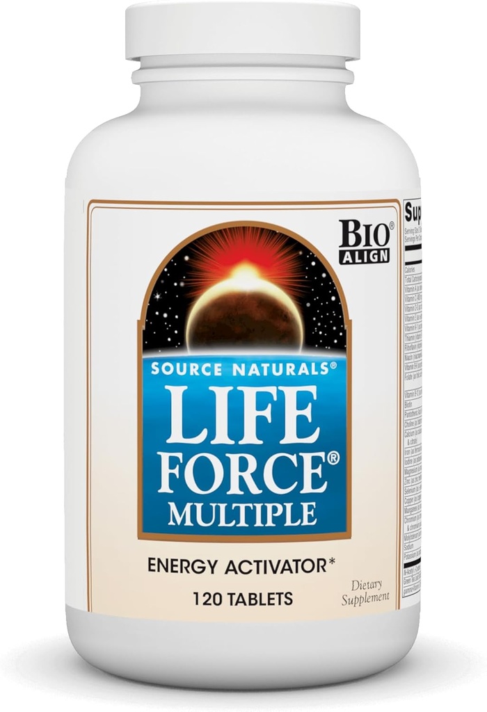 Bron Naturals Life Force Multidaily Multivitamine High Potency Essential Vitaminen, Mineralen, Antioxidanten en Nutriënten - Energie & Immune Boost - 120 tabletten