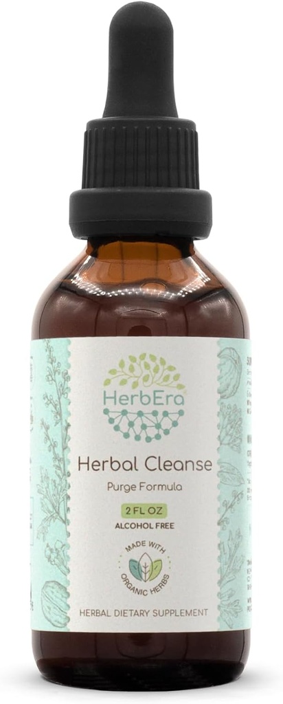 HerbEra Herbal Reiniging B60 Alcoholvrije Tinctuur Ontgifting en Reiniging Formule, Boost Purge Extract Supplement 