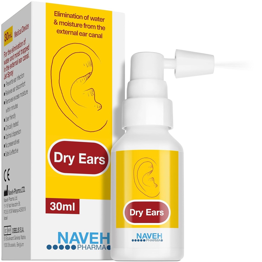 NAVEH PHARMA droge ooren - Zwemmers oordruppels Spray - oordrogen druppels voor zwemmers Volwassenen en kinderen / verwijder water gevangen in oor en voorkomen pijn, infectie en gehoorverlies (1 Fl Oz)
