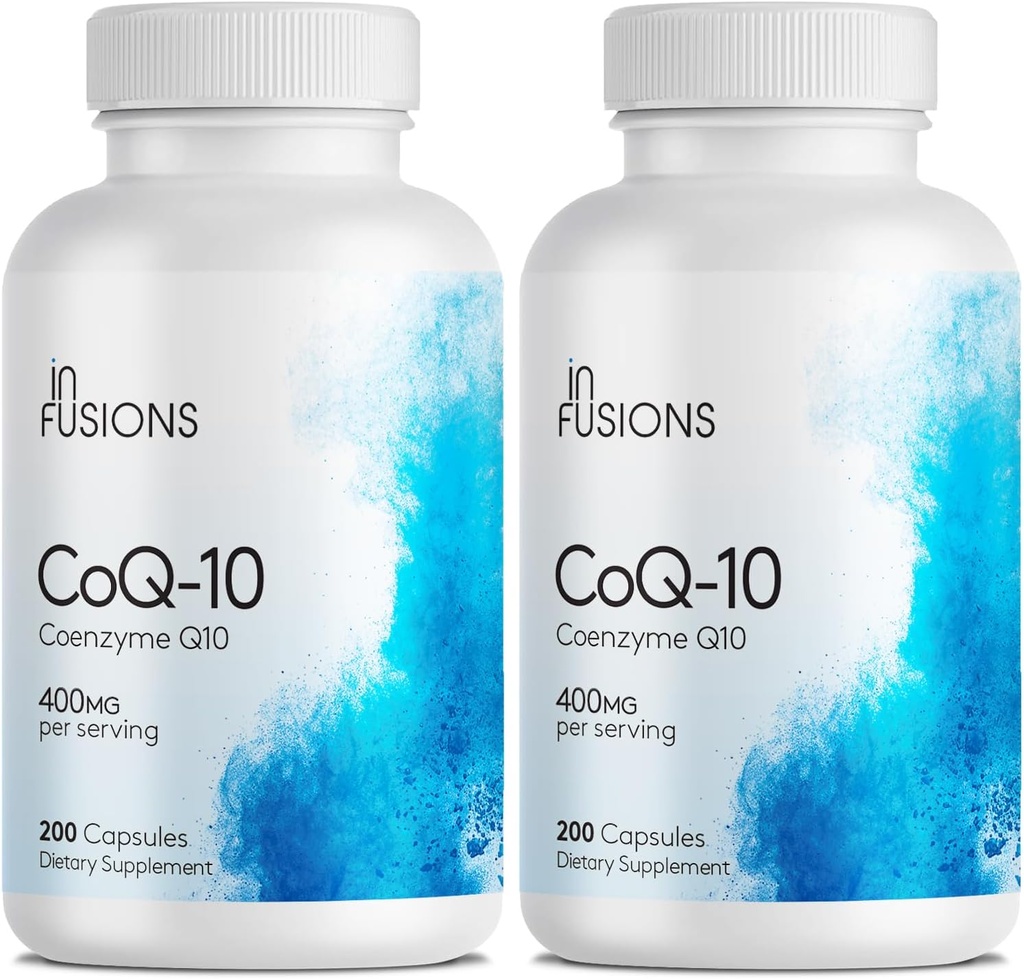 Infusies Pure Extra Sterkte CoQ10 400mg 400 Capsules Hoge Absorptie Glutenvrij Non-GMO 2 Pack