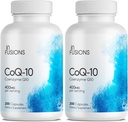 Infusies Pure Extra Sterkte CoQ10 400mg 400 Capsules Hoge Absorptie Glutenvrij Non-GMO 2 Pack