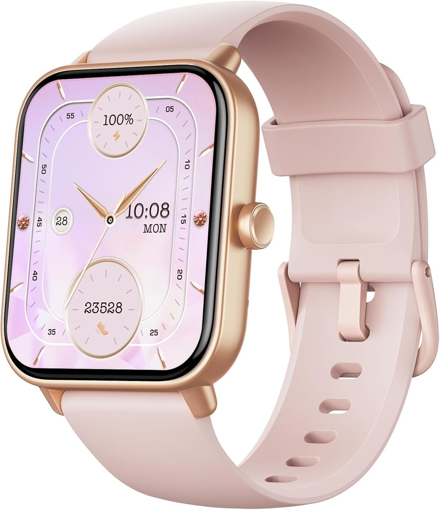 Fitpolo Smart Watch voor vrouwen,1.8" Touchscreen Fitness Tracker Bluetooth Bel Alexa SpO2 Hartslag Monitor Slaap Calorie Stap Counter Waterdichte activiteit Tracker en Smartwatch voor Android iPhone