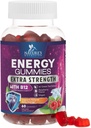 Energie Gummies 1000mcg - met vitamine B12, Green Tea Natural Cafeine Support, Dagelijkse Energie Gummies - Heerlijke Berry Smaak B12 Kauwbare Oefening Supplement voor hardlopen Fietsen & Sporten - 60 Kauwen