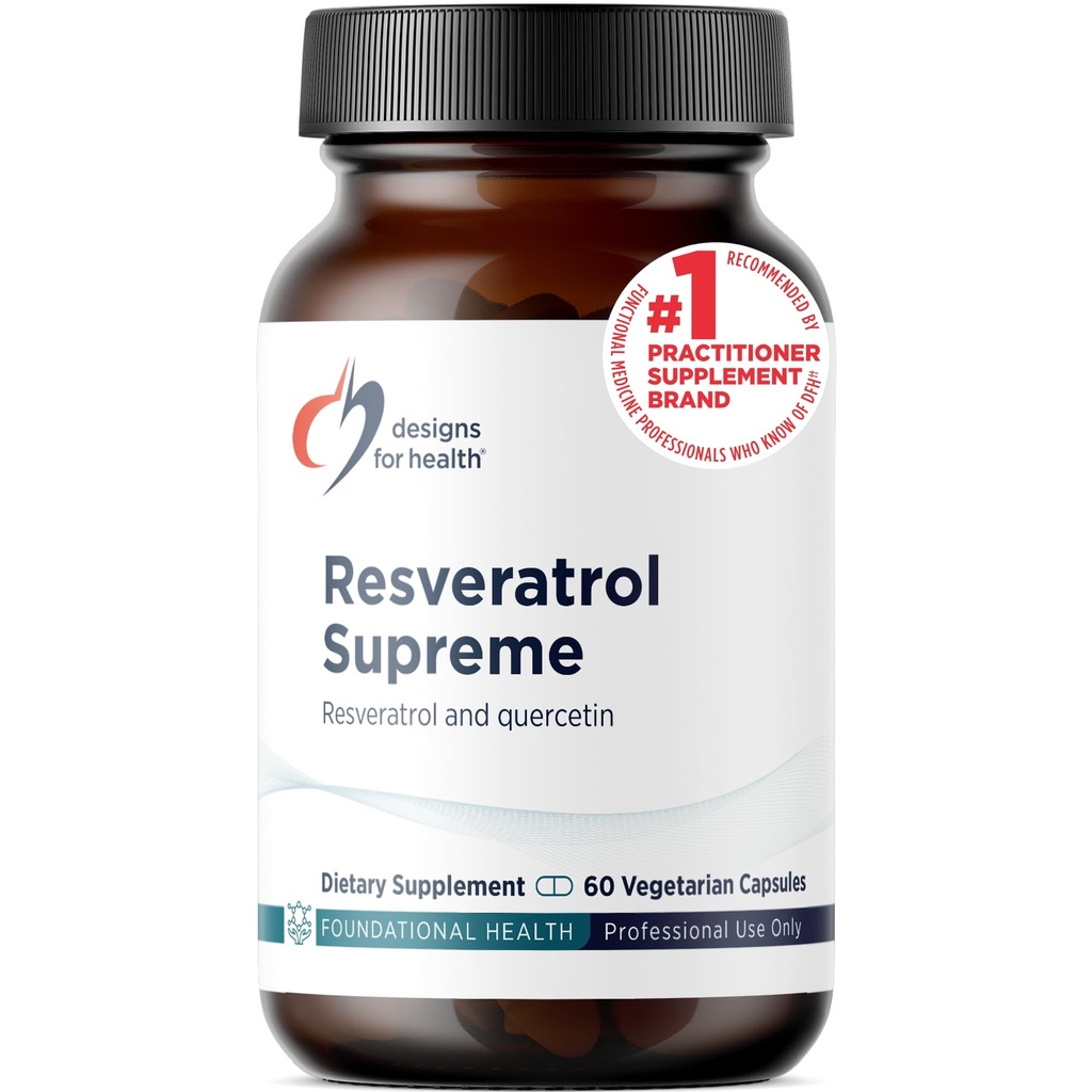 Designs for Health Resveratrol Supreme - Trans Resveratrol van Japanse Knotweed + Quercetin - Gezonde Veroudering + Cardiovasculaire Ondersteuning Supplement, Non-GMO (60 capsules)
