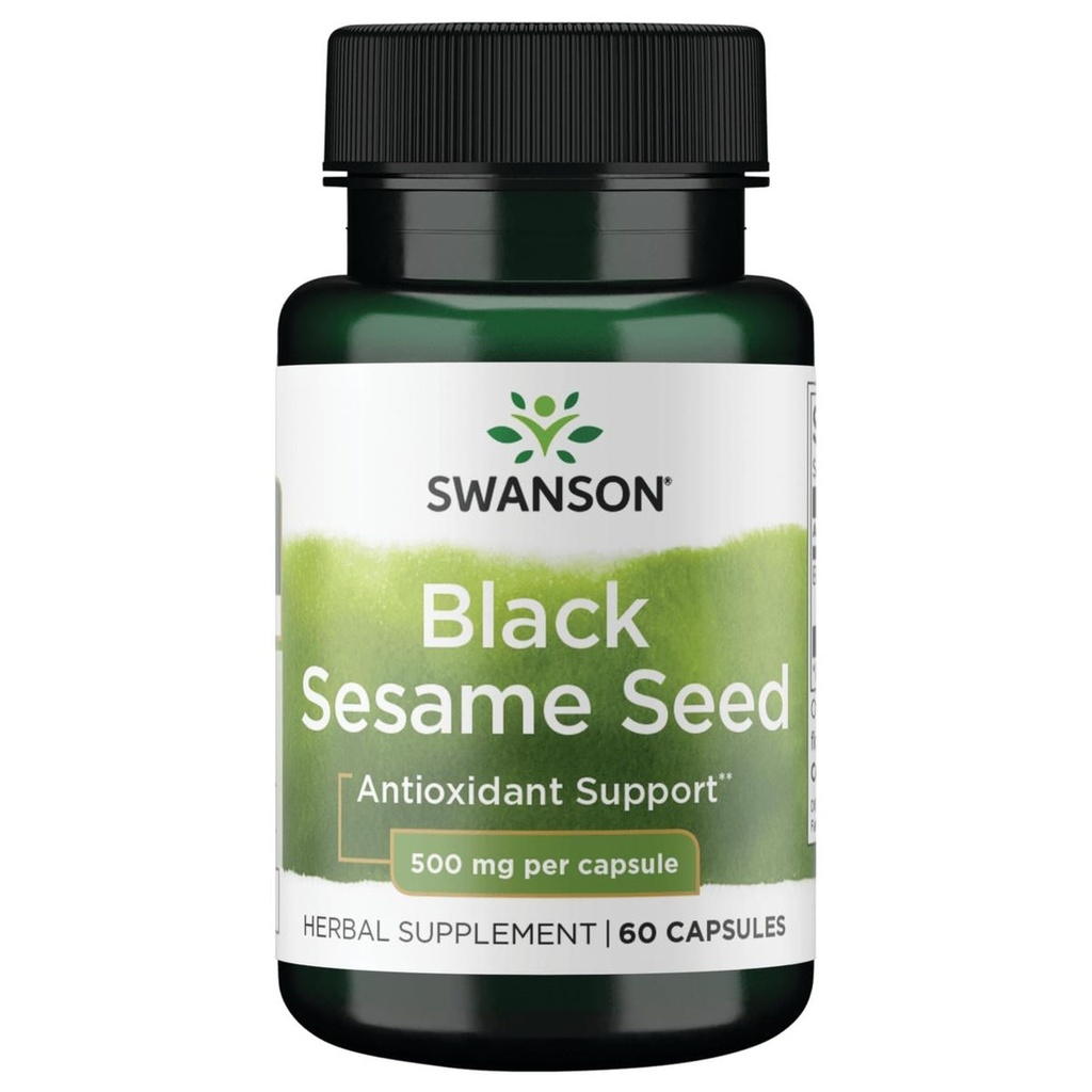 Swanson Full Spectrum Black Sesamzaad 500 Milligrammen 60 Capsules