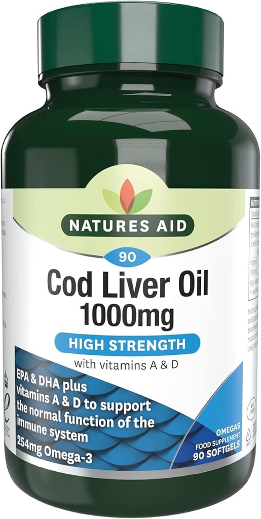 Kabeljauw Leverolie (hoge sterkte) 1000mg 90 Softgels