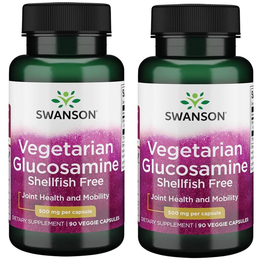 Swanson Vegetarian Glucosamine - Shellfish Free 500 Milligrammen 90 Veg Capsules (2 verpakkingen)