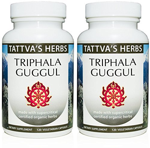 Triphala Guggul Herbal Supplement, Ayurveda Kruidensupplementen, Digestieve Gezondheid & Support, Triphala Poeder Capsules, 240 Tel (2 Pack), 25 Jaar Premium Service