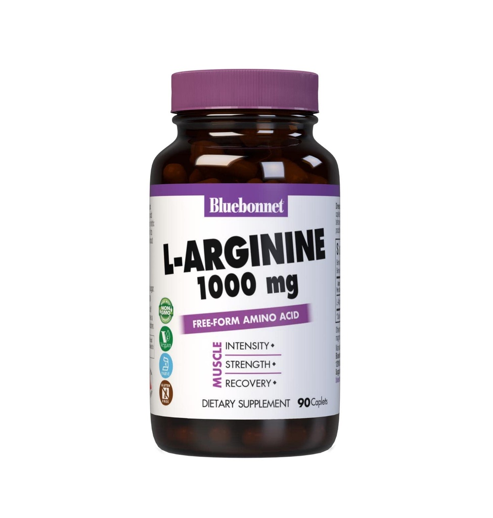 Bluebonnet L-Arginine 1000 mg Capsules, 90 Tellen