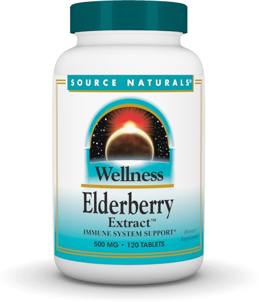 Bron Naturals Wellness Vlierbes Extract voor Immune System Support* - 500 mg, 120 tabletten