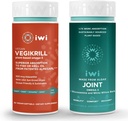 iwi Life Vegikrill & Joint Omega-3 Bundle, 30 Servings, Vegan Plant Based Algen Omega 3, Krill & Fish Oil Alternative, No Fishy Aftersmaak