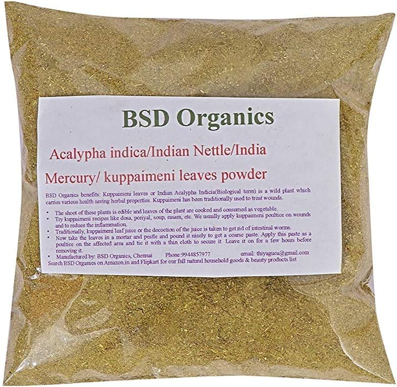 Bladeren Poeder van Acalypha Indica/Indian Nettle/Indian Mercury/Indian Copperleaf/kuppaimeni (200 Gram / 7 Ounce)