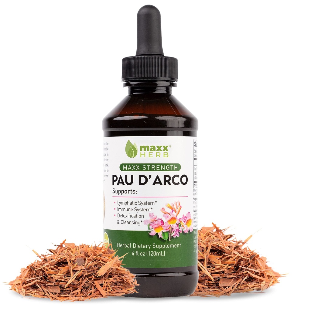 Maxx Herb PAU D'Arco Tinctuur - Max Strength PAU D Arco Extract voor Immune Support, Taheebo Thee Innerlijke Bark Absorbs Beter dan PAU Darco Capsules 