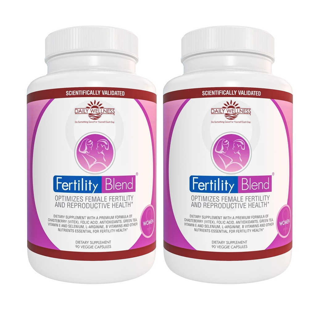 Dagelijkse Wellness Vruchtbaarheid Blend voor Vrouwen - Vruchtbaarheid Supplementen voor Vrouwen, Conceptie Vruchtbaarheid Prenatale Vitaminen, Proberen om Progesterone Supplementen te Conceveren, Cycle Ondersteuning Conception Pillen - 2 Pack