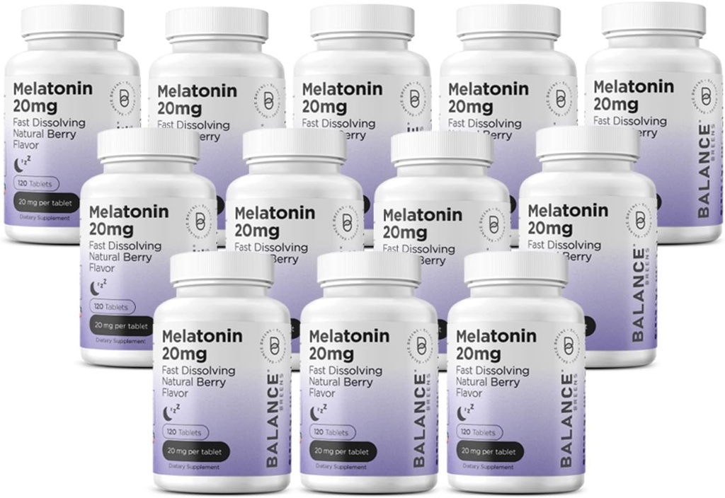Balancebreens Melatonine 20mg Fast Solution Tablets - High Potency, Fast Acting, Natural Sleep Support - Slaapmiddelen voor volwassenen - Niet-Groggy, Drug-Free Formula - 120 Slaappillen