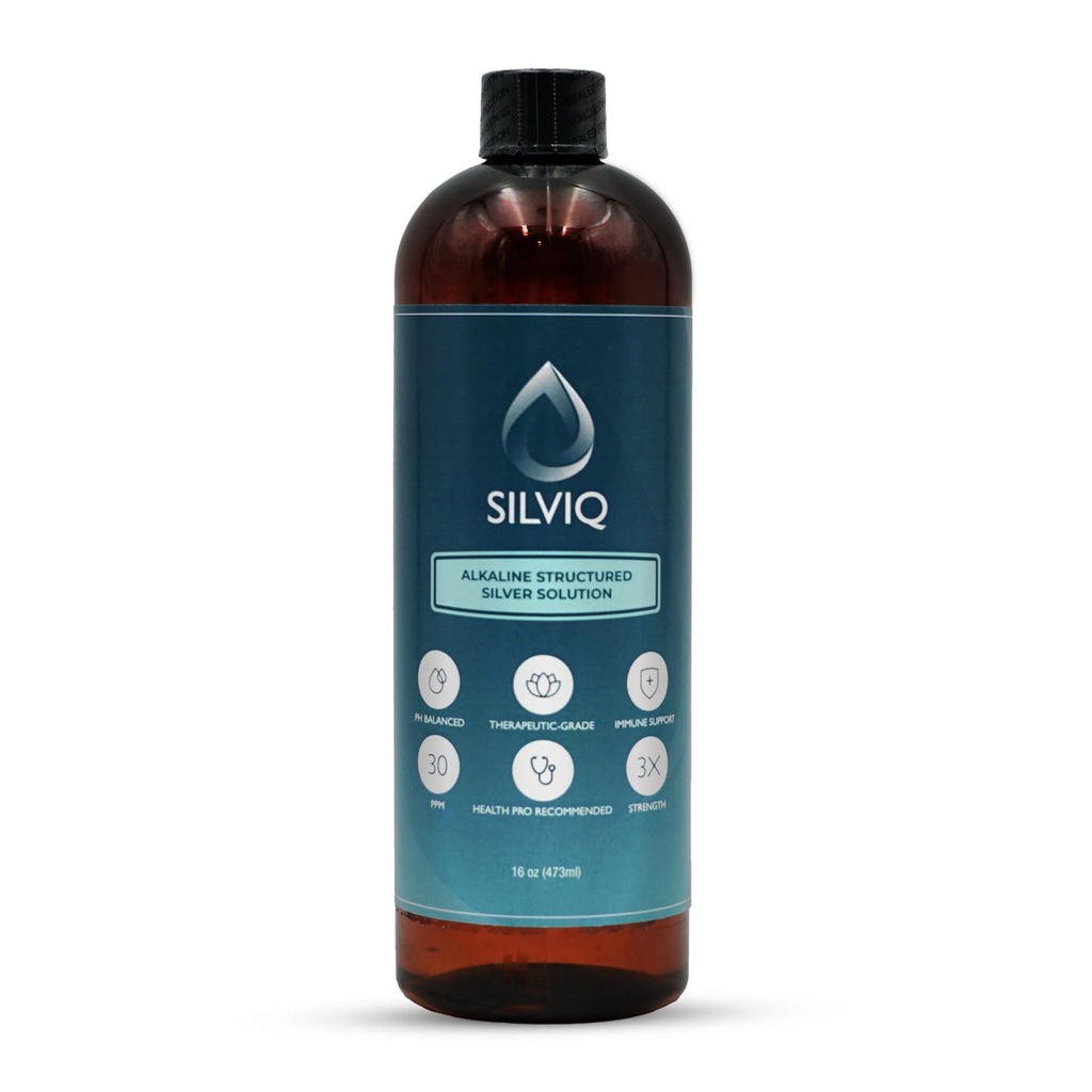 Gestructureerd zilver water 30PPM - ph Balanced Alkaline Structure Silver Liquid Solution Mineral Supplement for Natural Immune Support - Enhanced Wellness & Gut Health - 16 Oz (437ml)